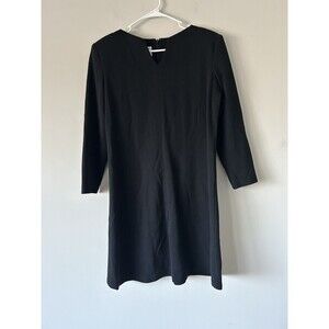 Tom & Linda Platt Designer Luxury V-neck Black Dress Dress Size M 100% Wool